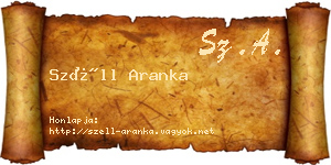 Széll Aranka névjegykártya
